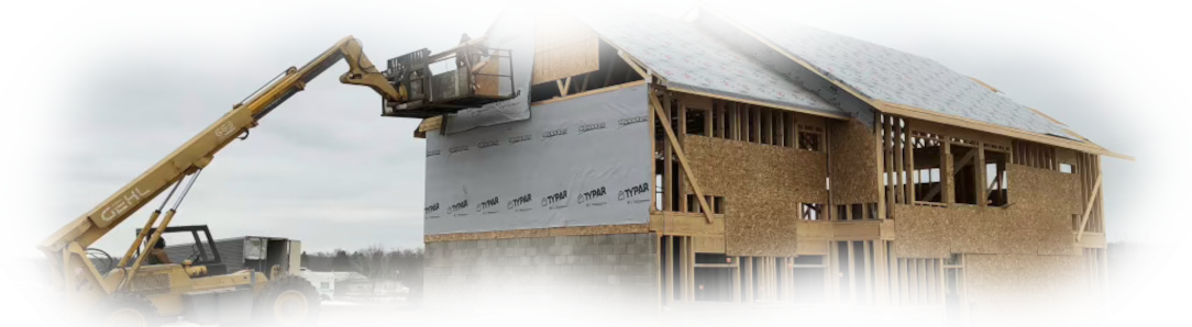 An image of a new home being built by Walechka Construction.